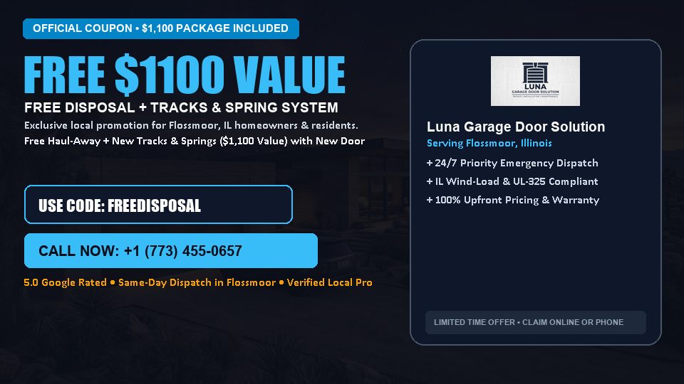 Luna Garage Door Solution FREE Haul-Away & Heavy-Duty Tracks with New Door